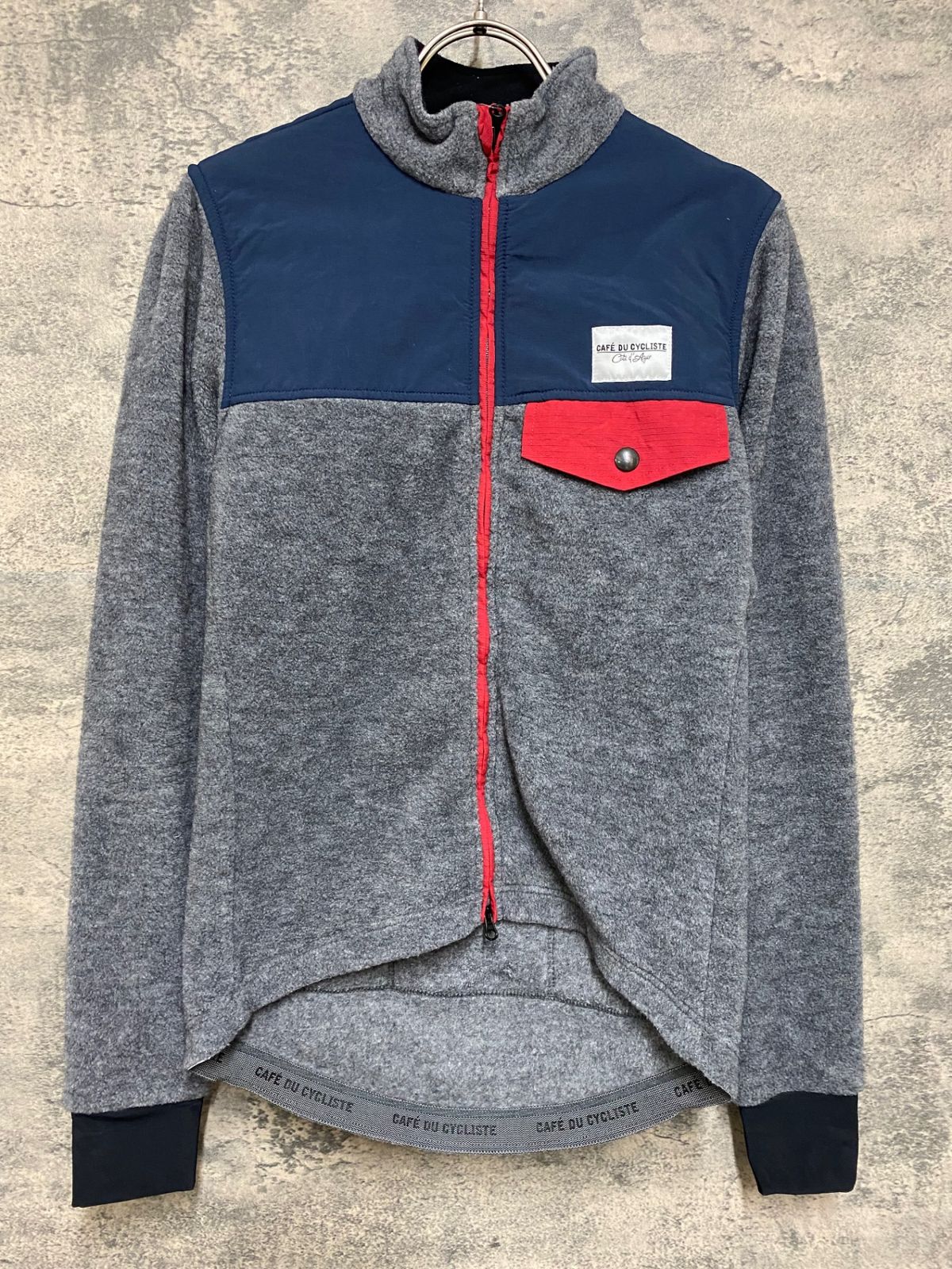 JR 928 カフェドシクリステ CAFE DU CYCLISTE Alphonsine 長袖 サイクルジャケット グレー 紺 S フリース