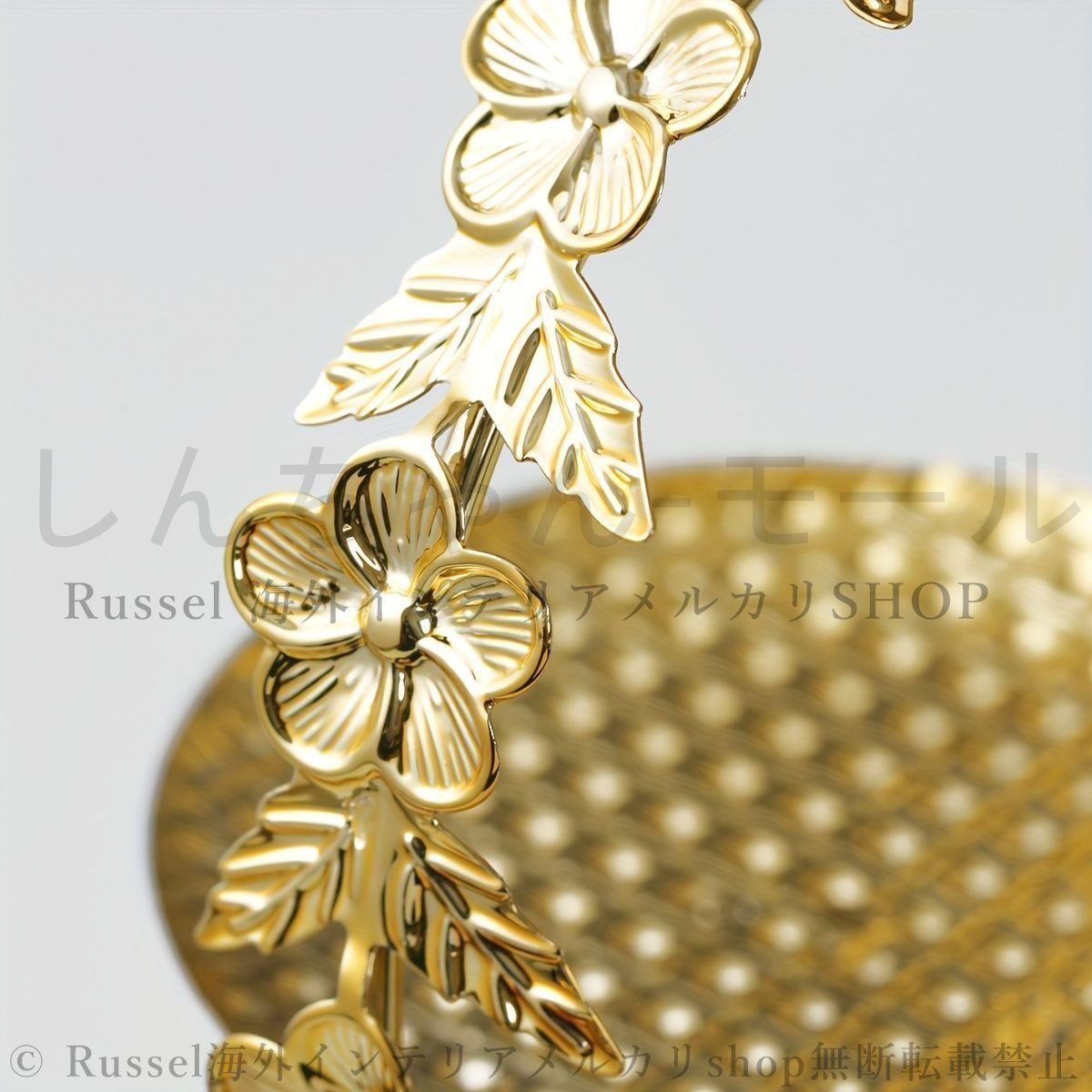 新品?未使用】 アクセサリートレイ ゴールド 花 装飾 アクセサリー