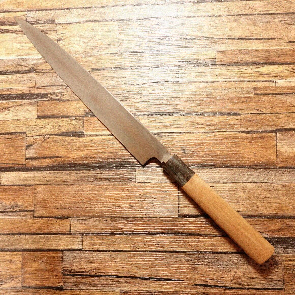 菊一文字 柳刃包丁 研ぎ済 水牛柄 刺身包丁 菊一文字別作 使用感 小 245 mm