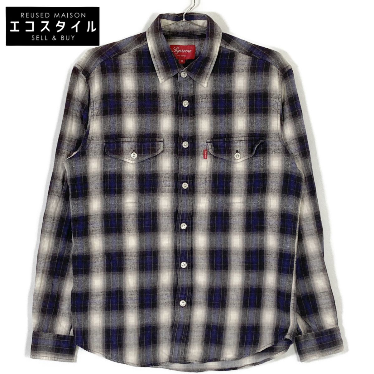 Supreme シュプリーム 11 AW ﾊﾟｰﾌﾟﾙ ｵﾝﾌﾞﾚ ﾌﾗﾝﾈﾙｼｬﾂ Ｓ