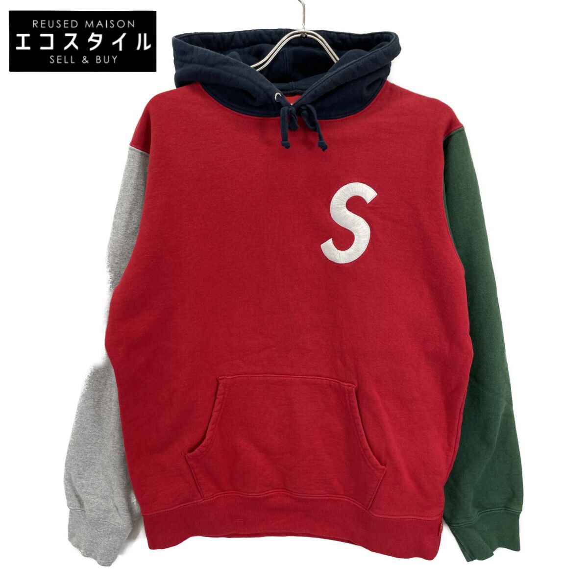 Supreme シュプリーム 19 SS S Logo Colorblocked Hooded Sweashirt Ⅿ