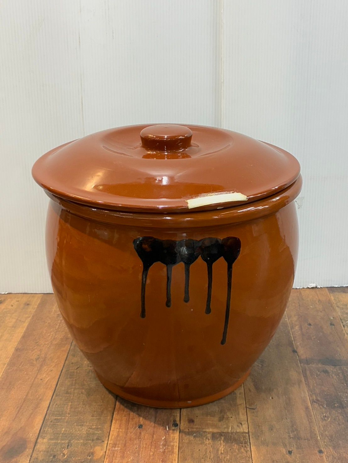 h10630 常滑焼 久松窯 丸壺 蓋付8号 漬物容器 保存容器 キッチン