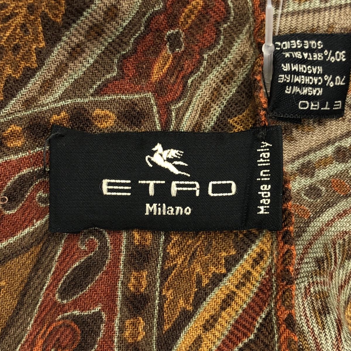 ETRO エトロ ペイズリーカシミアシルクストール オレンジ系 - メルカリ