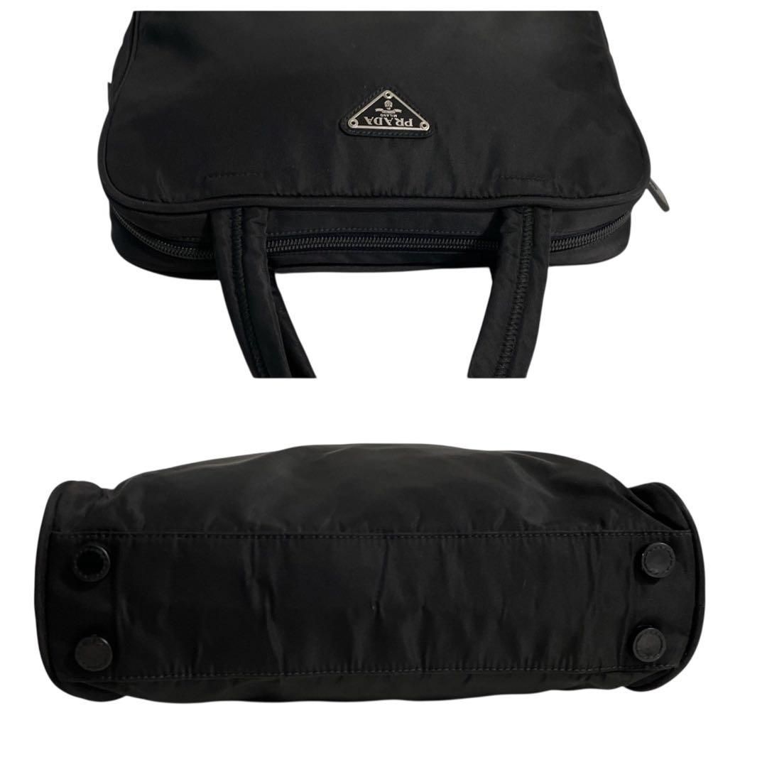 プラダ ナイロン 三角ロゴ ハンドバッグ 白タグ ブラック 黒 5333