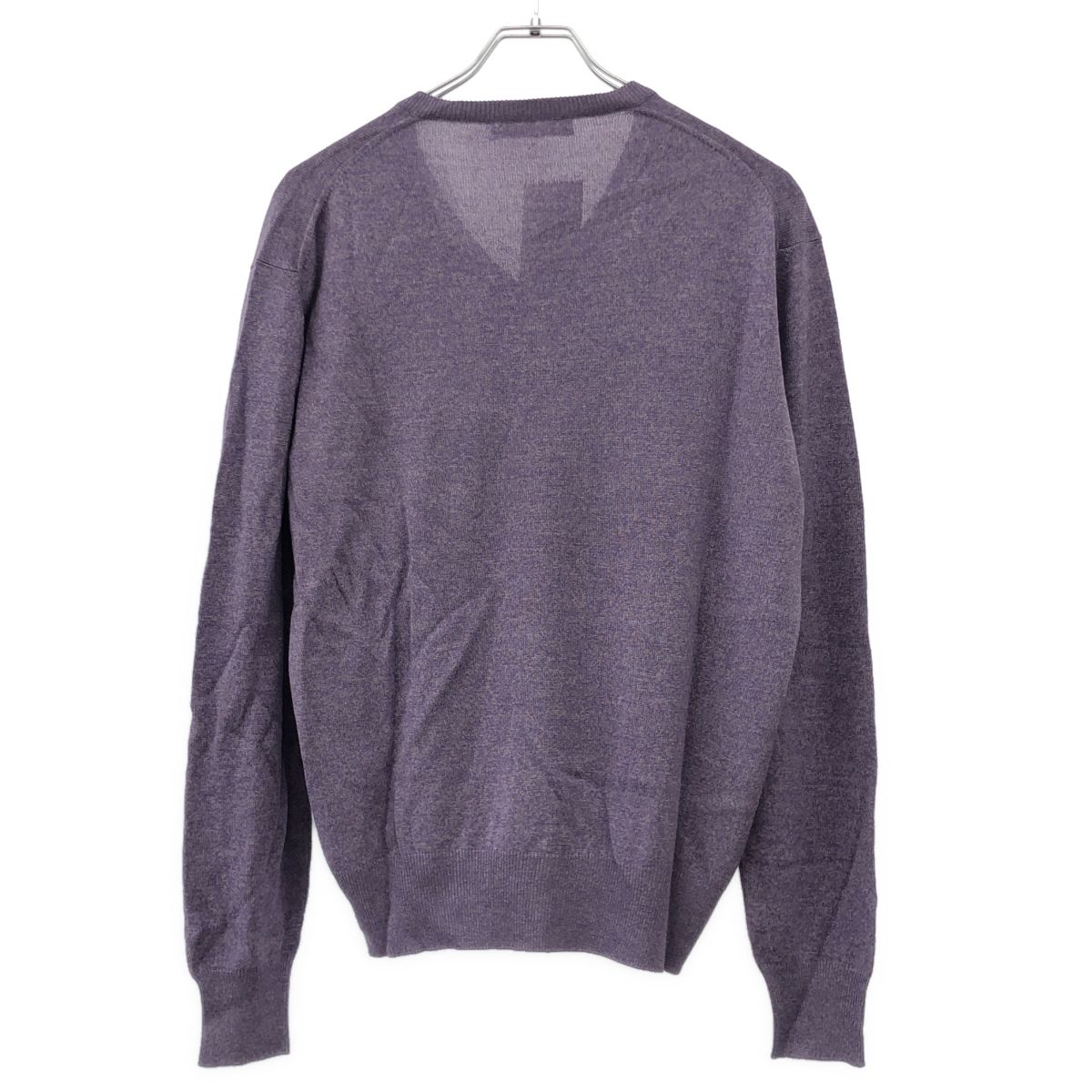 Loro Piana ロロピアーナ Vネックシルクニットセーター パープル 48