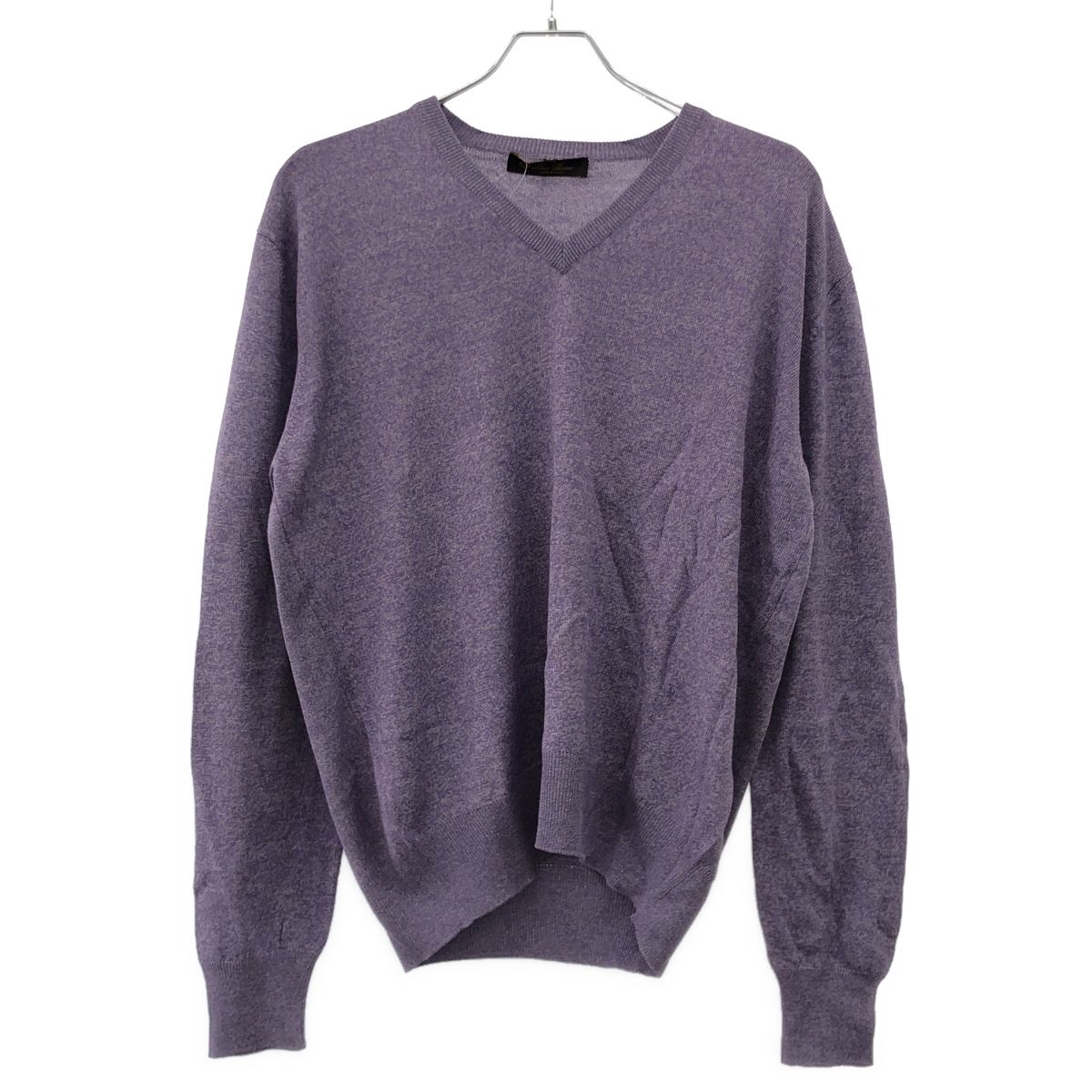 Loro Piana ロロピアーナ Vネックシルクニットセーター パープル 48