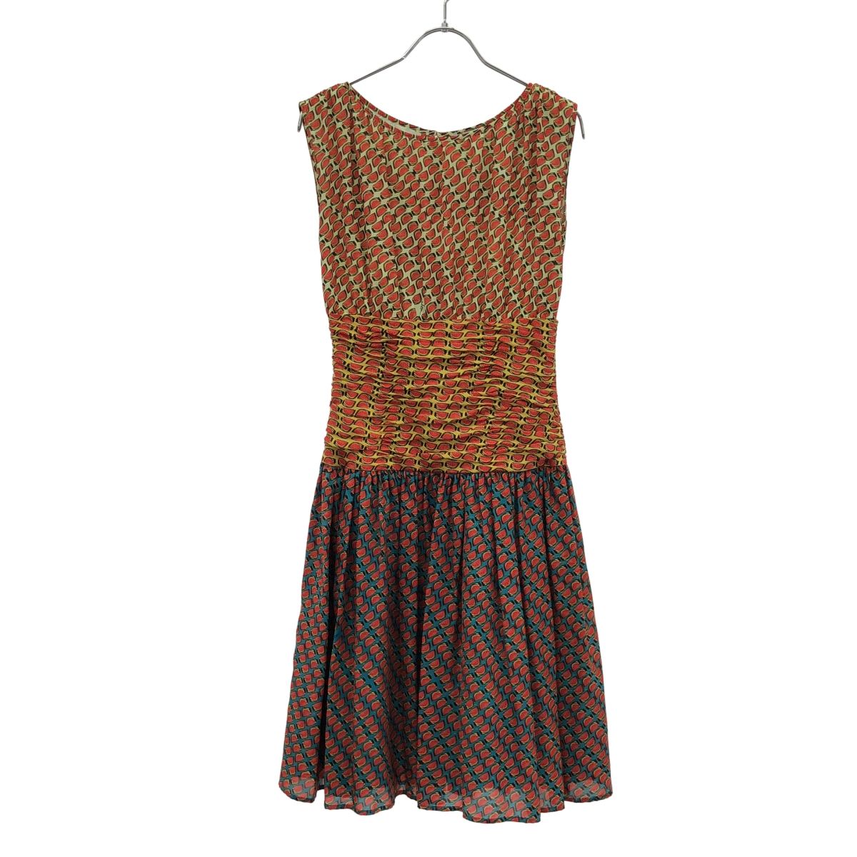 Issa LONDON イッサロンドン ノースリーブシルクワンピース ミックス