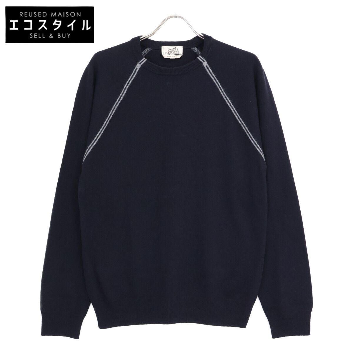 HERMES エルメス 【美品】ウールxカシミヤ クルーネック ニット