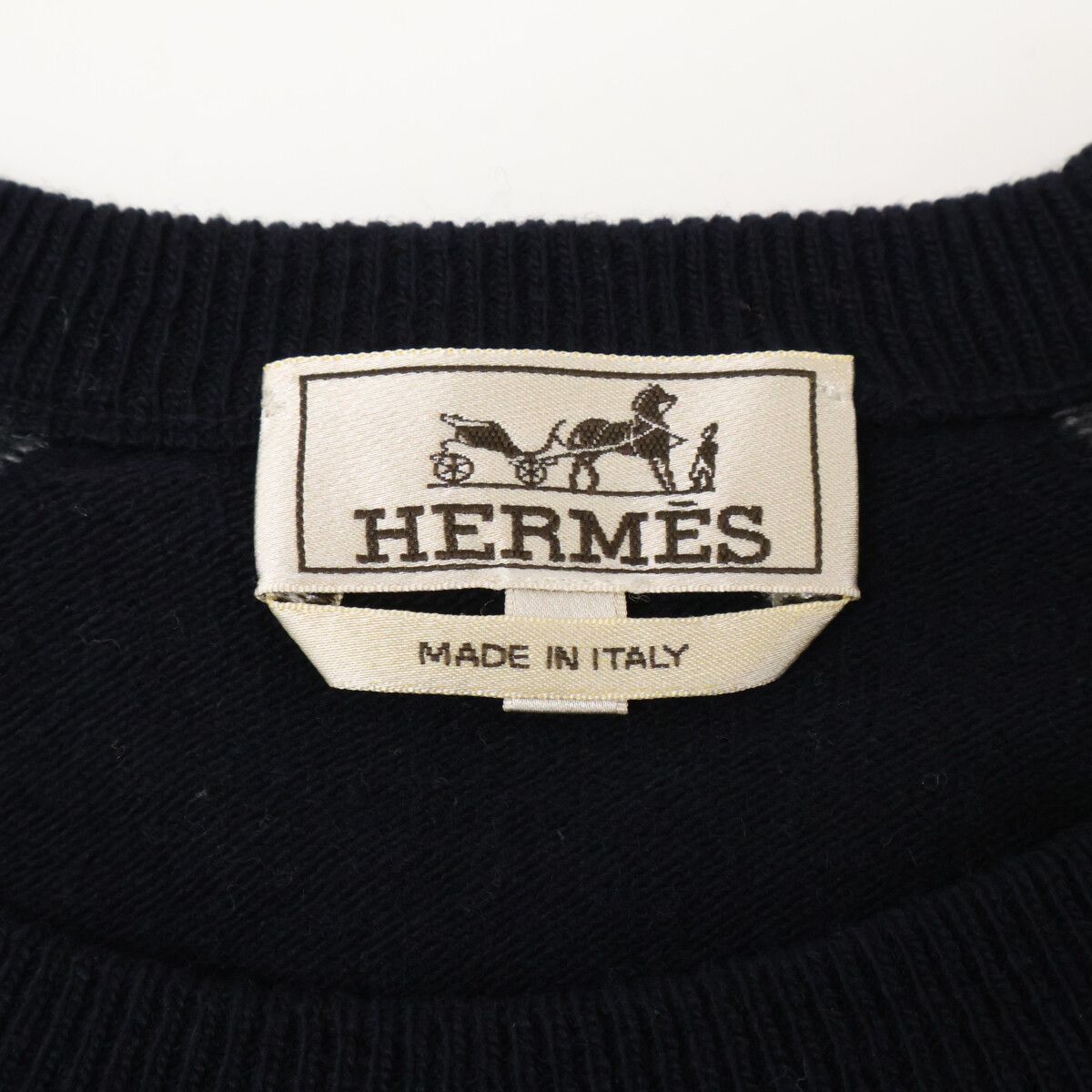HERMES エルメス 【美品】ウールxカシミヤ クルーネック ニット