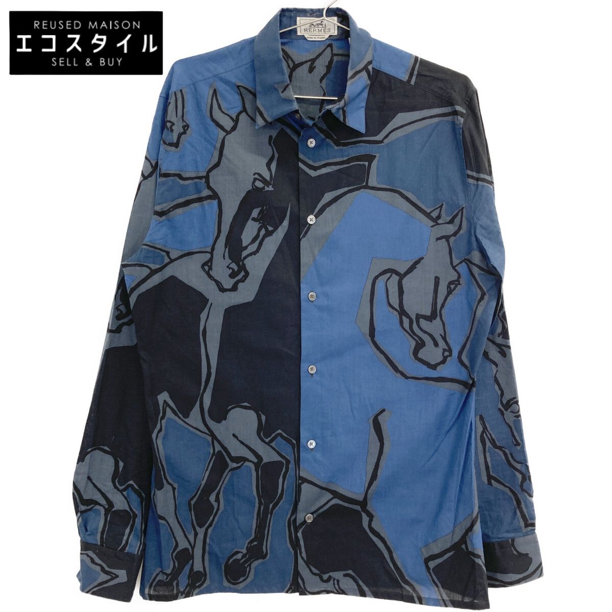 HERMES エルメス 正規 馬のダンス セリエボタン 長袖シャツ| 39