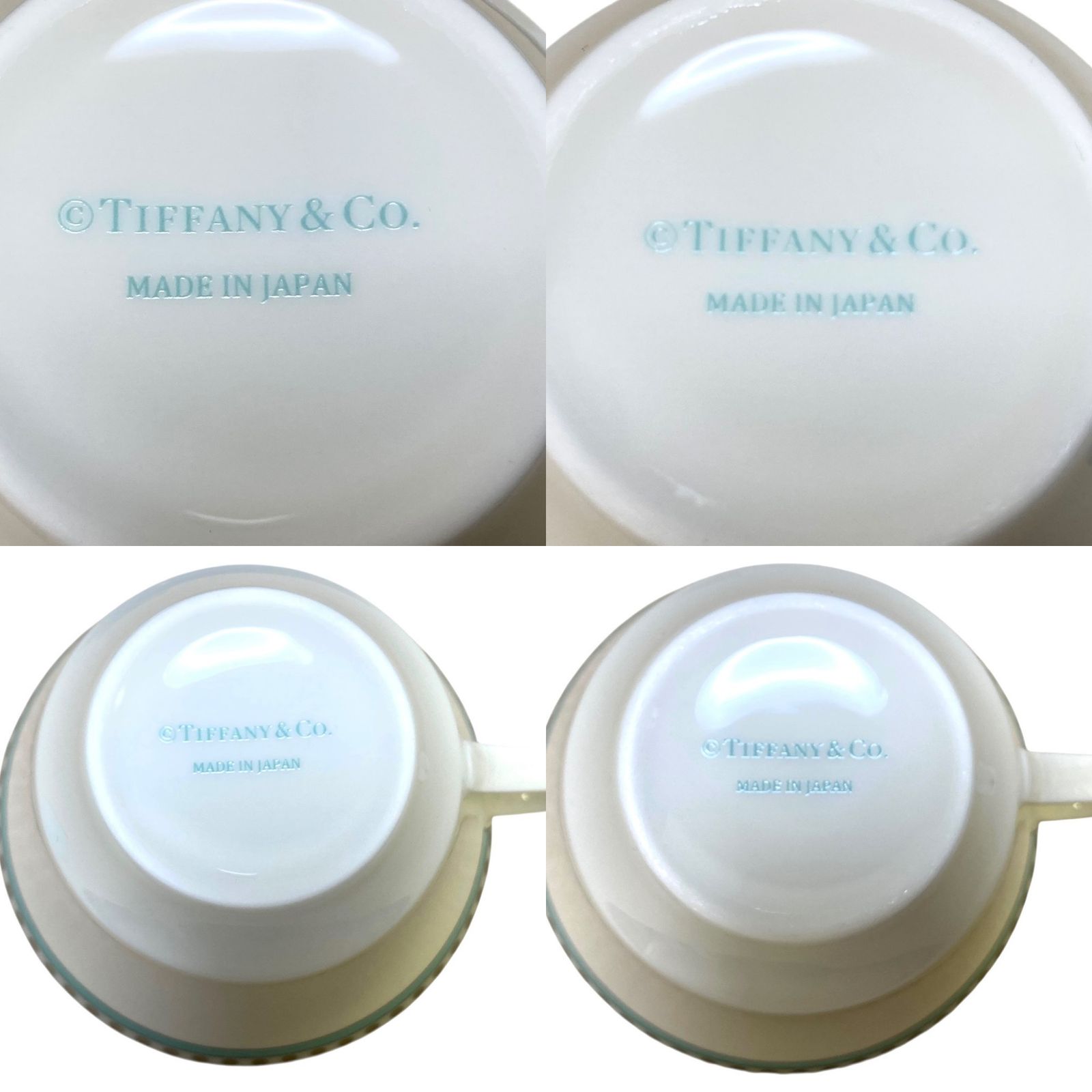 □◎美品 ティファニー プラチナブルーバンド カップ＆ソーサー ペア