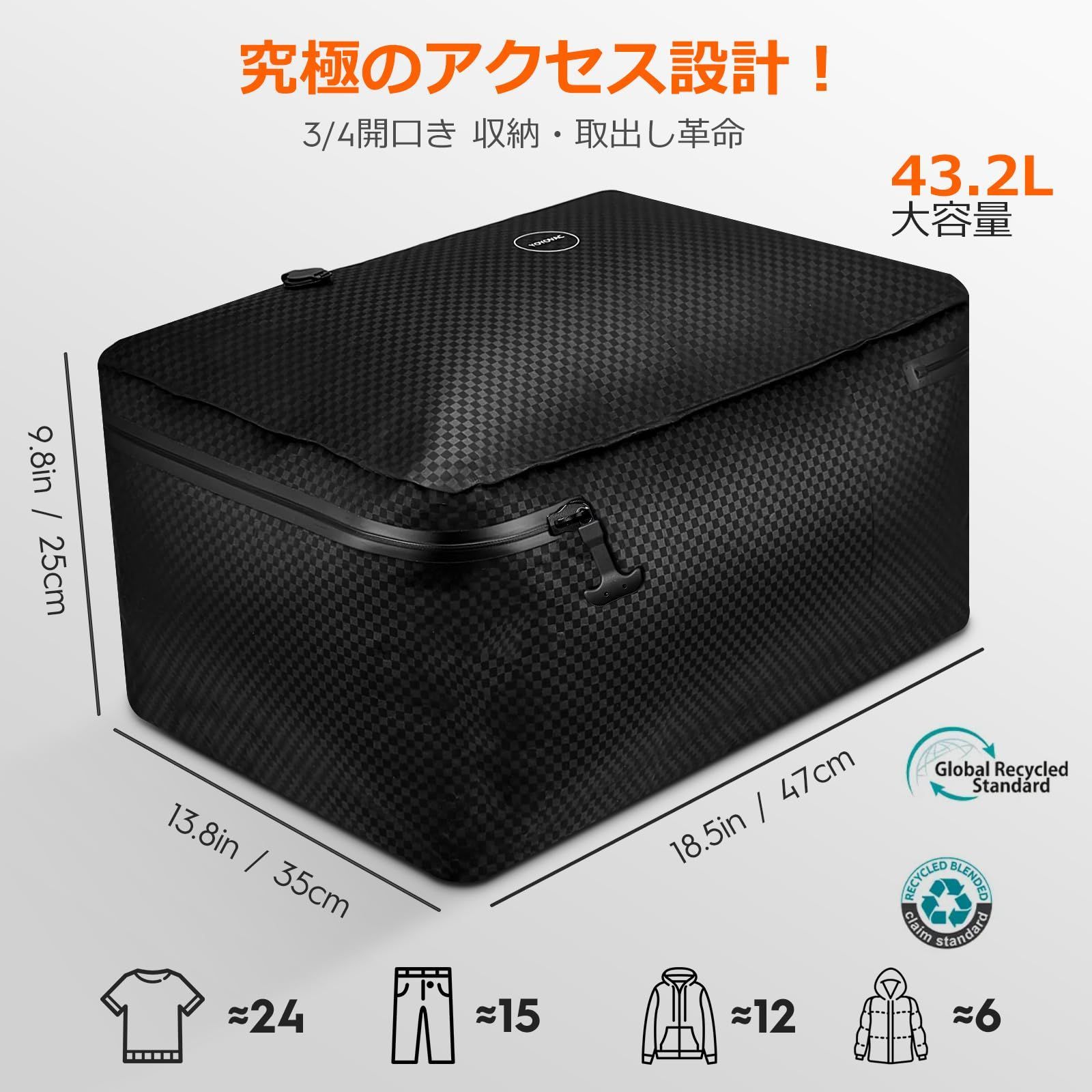 YOYOVAC旅行用圧縮トラベルバッグ 旅行用圧縮袋 圧縮バッグ 圧縮ポンプ付き スーツケース対応 S M Lサイズ 荷物スペース3倍節約 IP 68防水 再利用可 2袋＋ポンプ タグなし