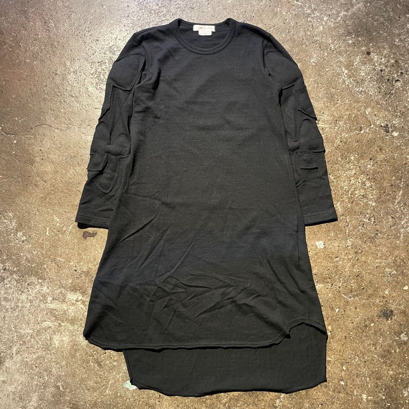 COMME des GARCONS 2013 aw カシミヤ スリーブ 装飾 ワンピース コムデギャルソン 13 AD パッチワーク GL-T 053 S