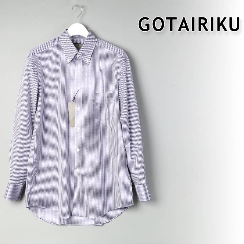 gotairiku 五大陸 ギンガムチェックボタンダウンシャツ ドレスシャツ ビジネスシャツ メンズ シャツ カジュアル17 43 815