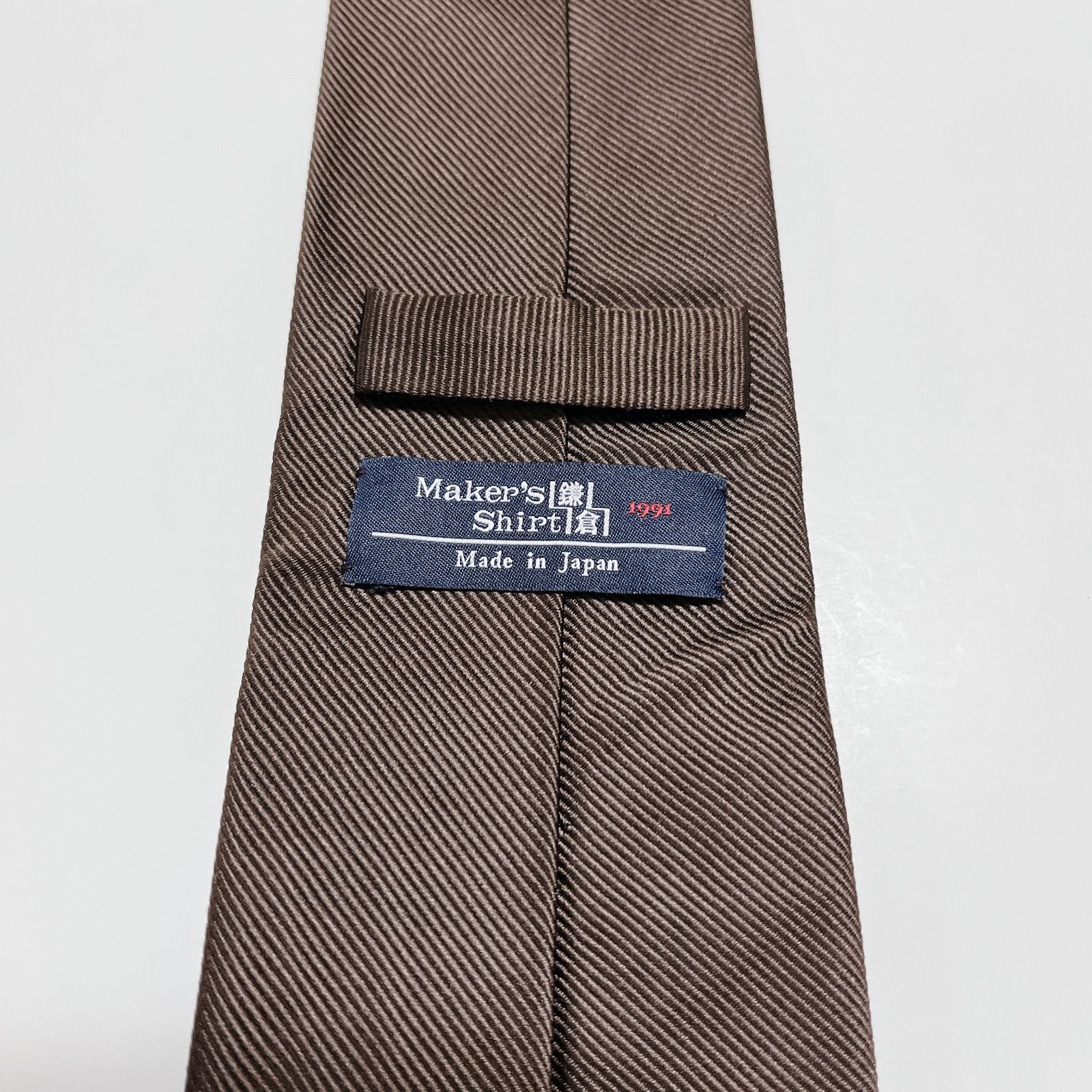 美品 メーカーズシャツ鎌倉 ネクタイ ハイブランド ソリッドタイ 無地