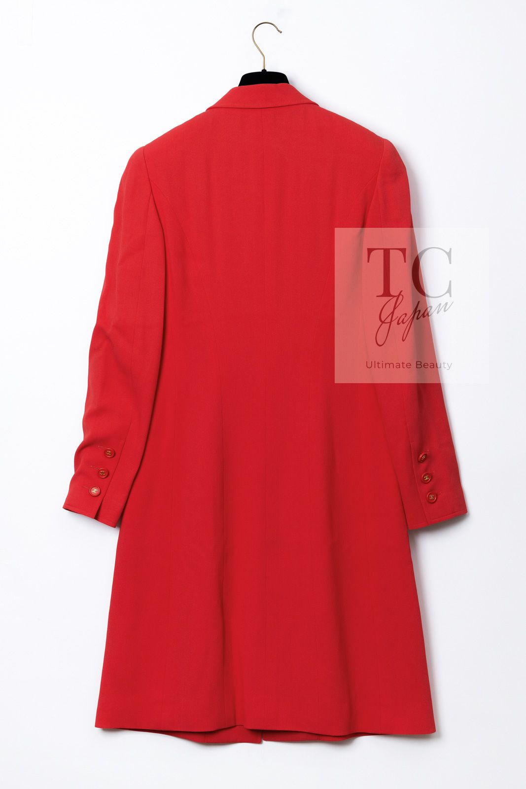 シャネル コート CHANEL ヴィンテージ オレンジレッド ジャケット ココ