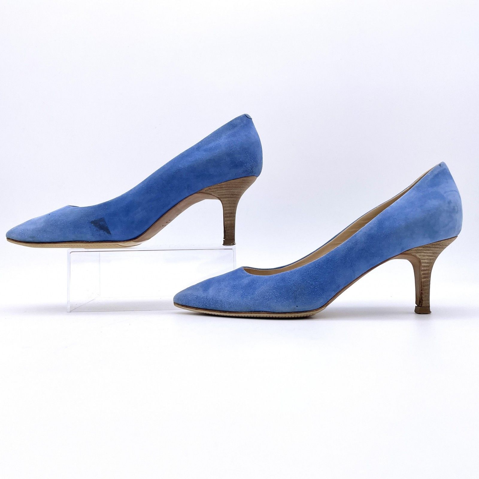 PELLICO パンプス スエード ポインテッドトゥ ブルー 1459A - メルカリ