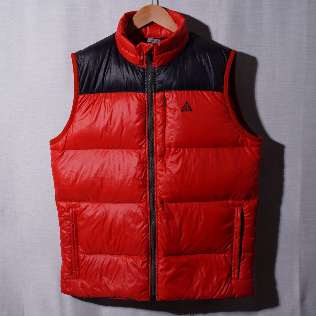 00s NIKE ACG 中綿ダウンベスト ブラック×レッド M ナイキ NIKE ACG ダウン ベスト M レッド×ブラック 550フィル ダブル