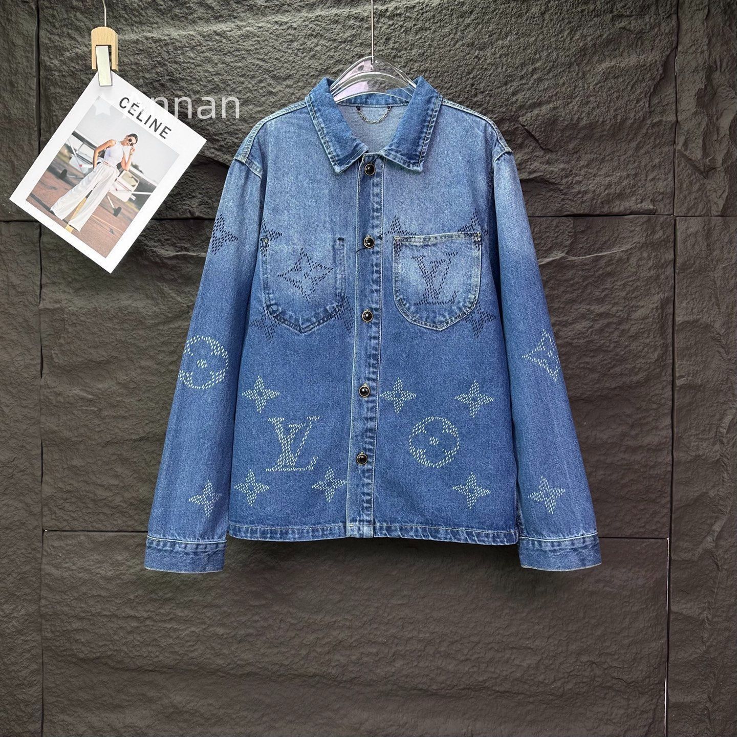 ルイビトンモノグラムデニムジャケッ 中古・古着通販】LOUIS VUITTON (ルイ ヴィトン) モノグラムデニム