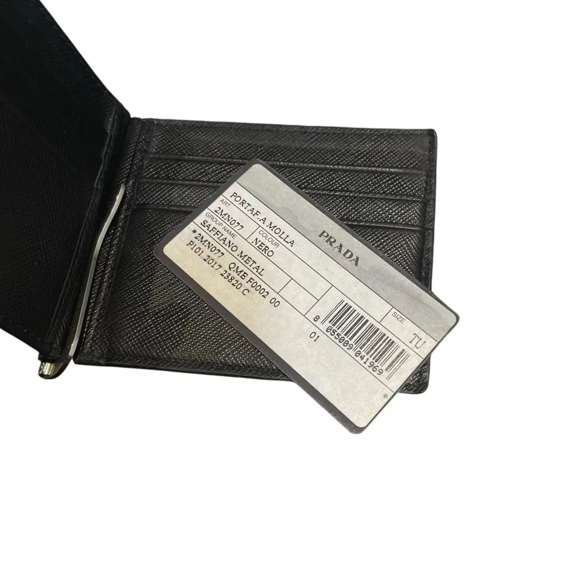 正規品) PRADA サフィアーノ マネークリップ ブラック - メルカリ