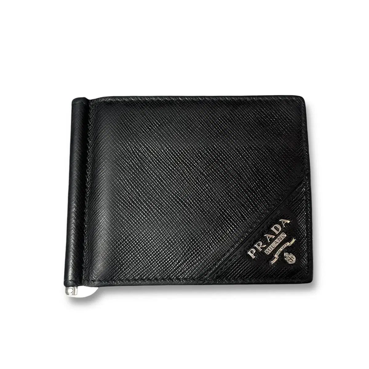 正規品) PRADA サフィアーノ マネークリップ ブラック - メルカリ