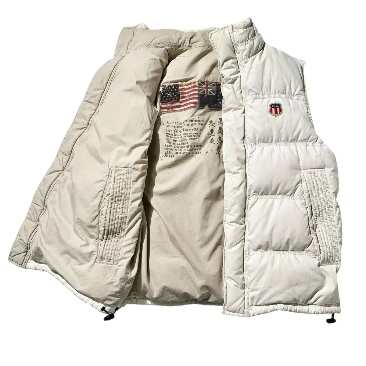 S-M ポロ ジーンズ カンパニー ラルフローレン リバーシブル 星条旗 ダックダウン ダウン ベスト