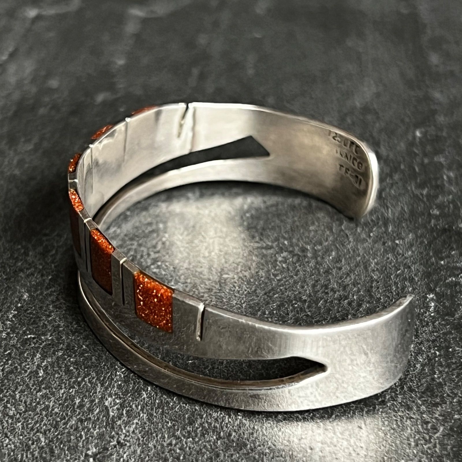 MEXICO TAXCO TF‐01 STERLING SILVER925 シルバー925 ゴールドストーン