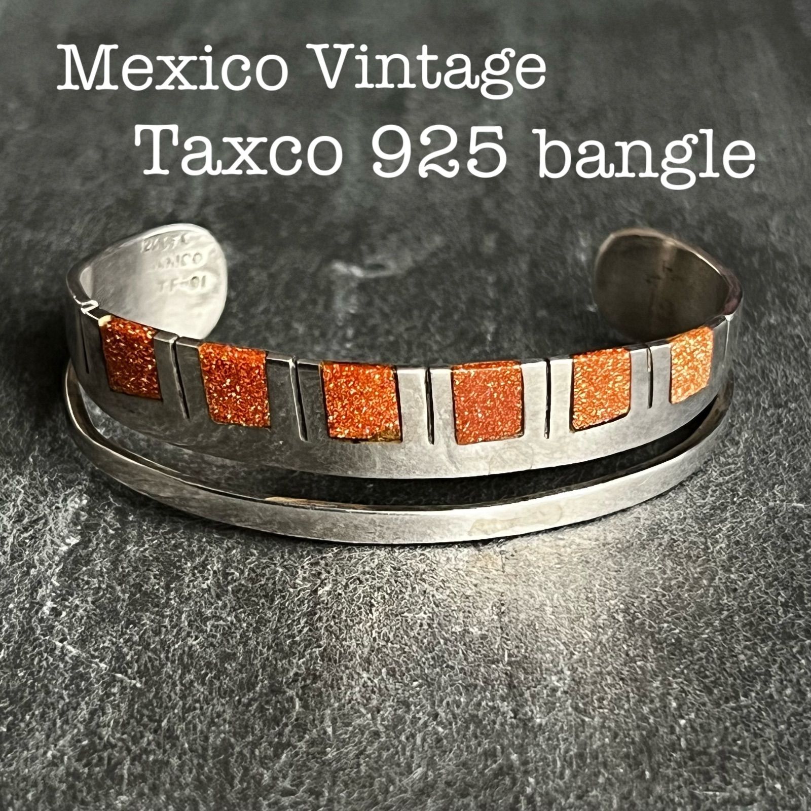 MEXICO TAXCO TF‐01 STERLING SILVER925 シルバー925 ゴールドストーン