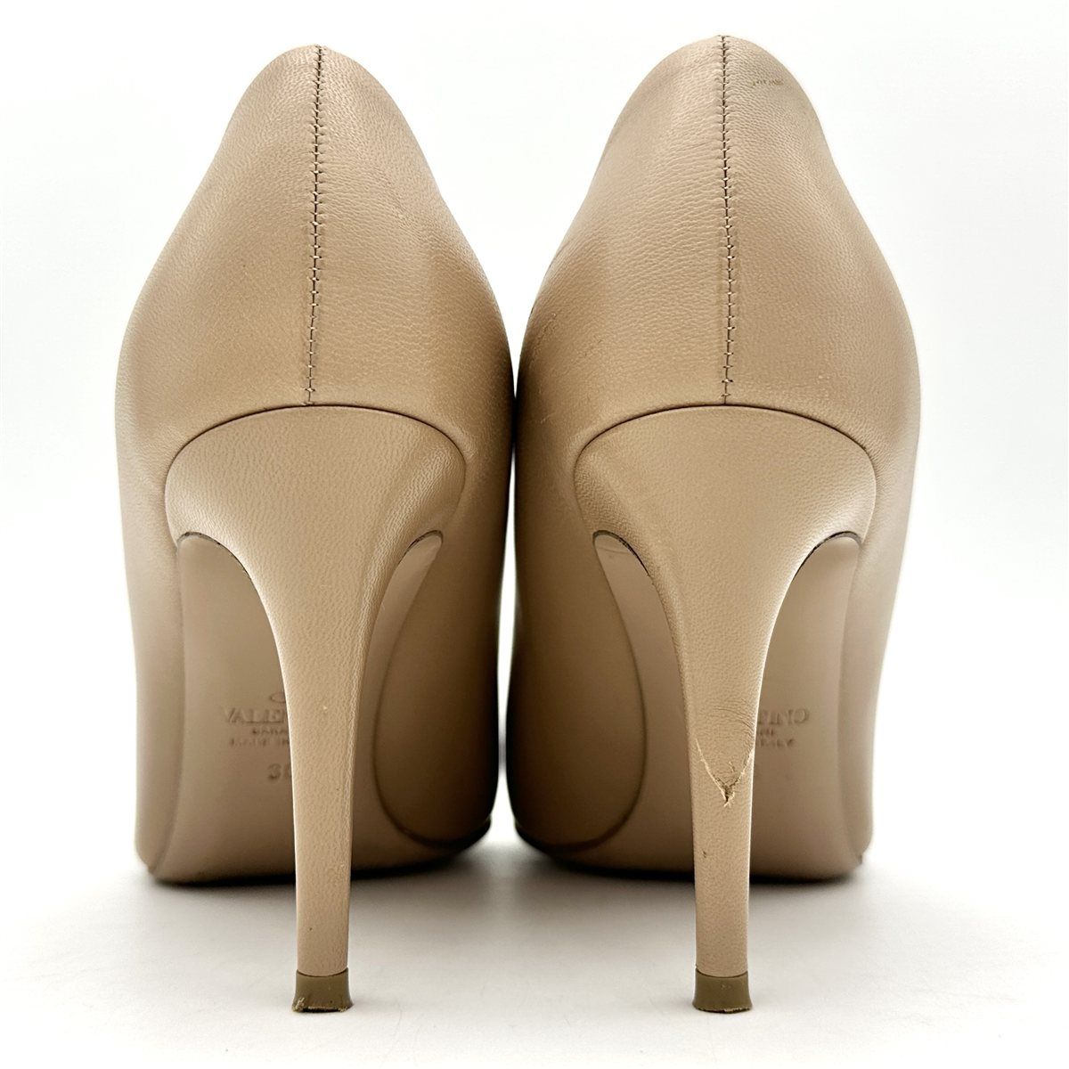 valentino garavani ハイヒール 本革 スタッズ キャップトゥ ポイン