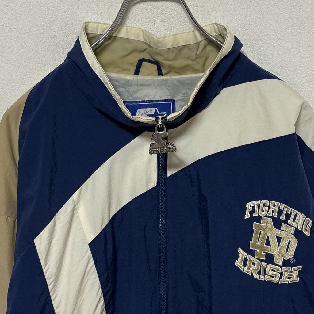 STARTER】 90s ノートルダム大学 チームロゴ刺繡ナイロンジャケット S