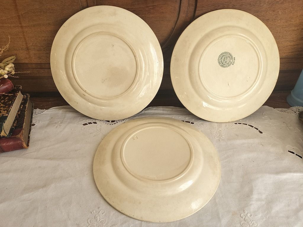 フランス アンティーク 絵つき皿 Choisy Le Roi 装飾 皿 3枚セット