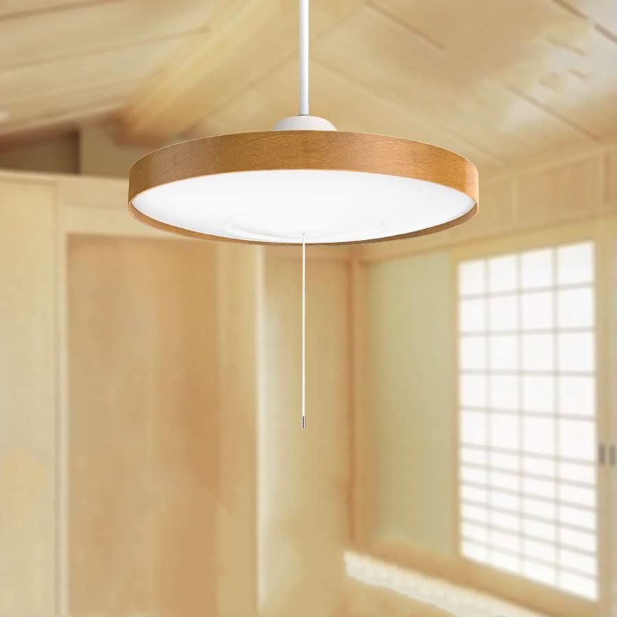 Depuley led ペンダントライト 和風 6畳 和室 30 W プレゼント 直径32 cm コード長さ72 180°照明範囲 感溢れ 木枠 3段調光 簡単取付 食卓用 部屋 ダイニング 寝室 リビング LED光源内蔵 リモコンなし