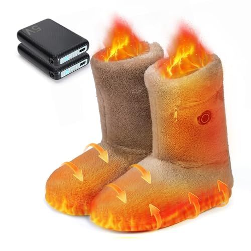 フットウォーマー コードレス 電気スリッパ 10秒速暖 足温器 充電式 足元ヒーター 電熱スリッパ 歩ける *6000 mAh バッテリー付き 日本製ヒーター 3段階温度調節 1.5 m延長コード付き ふわふわ 洗える 足を温めるグッズ 足元 暖房 ヒ