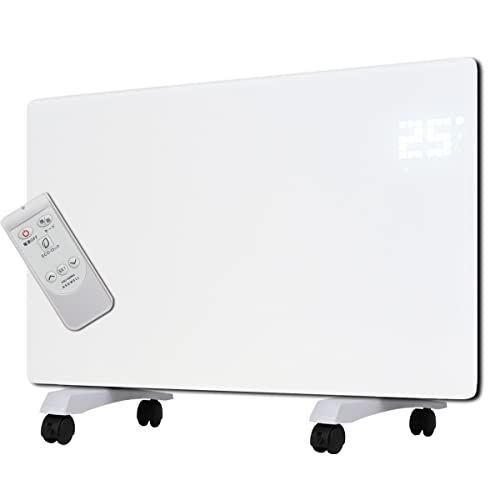 アスウェル 超薄型 遠赤外線 パネルヒーター 省エネ-ハイパワー キャスター リモコン付き 遠赤外線ヒーター 暖房器具 オイルレスヒーター ASU-020 MA 2