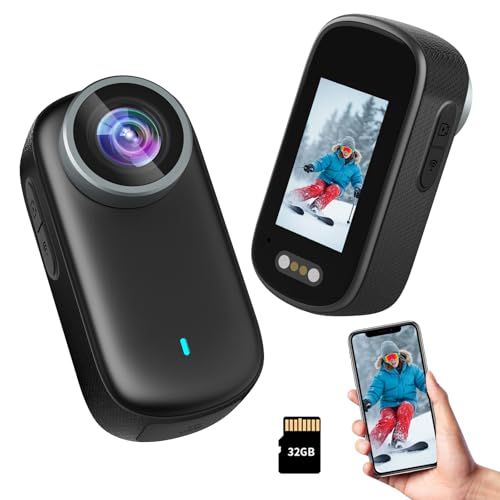 4 Kアクションカメラ ウェアラブルカメラ 小型ビデオカメラ 小型Vlogビデオカメラ WiFi スマホ連携 1 47モニター搭載 123度広角 3時間稼働 HDR搭載暗視機能 32 Gカード付属 256 GB対応 53 g軽量 上書き録画 IP 65防水 Vl