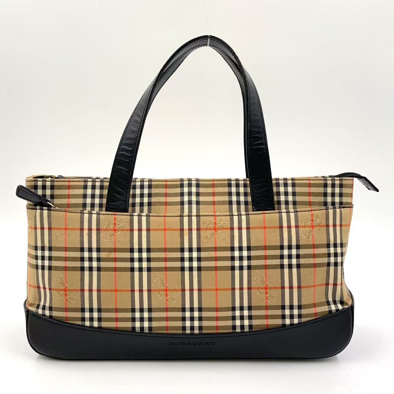 BURBERRY 美品 バーバリー 内側 ノバチェック レザー ミニトート BURBERRY 美品 バーバリー 内側 ノバチェック レザー ミニトート
