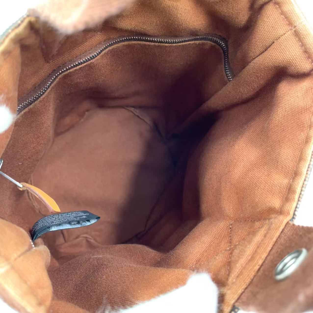 HERMES サクソーPM キャンバス ブラウン ハンドバッグ シルバー - メルカリ