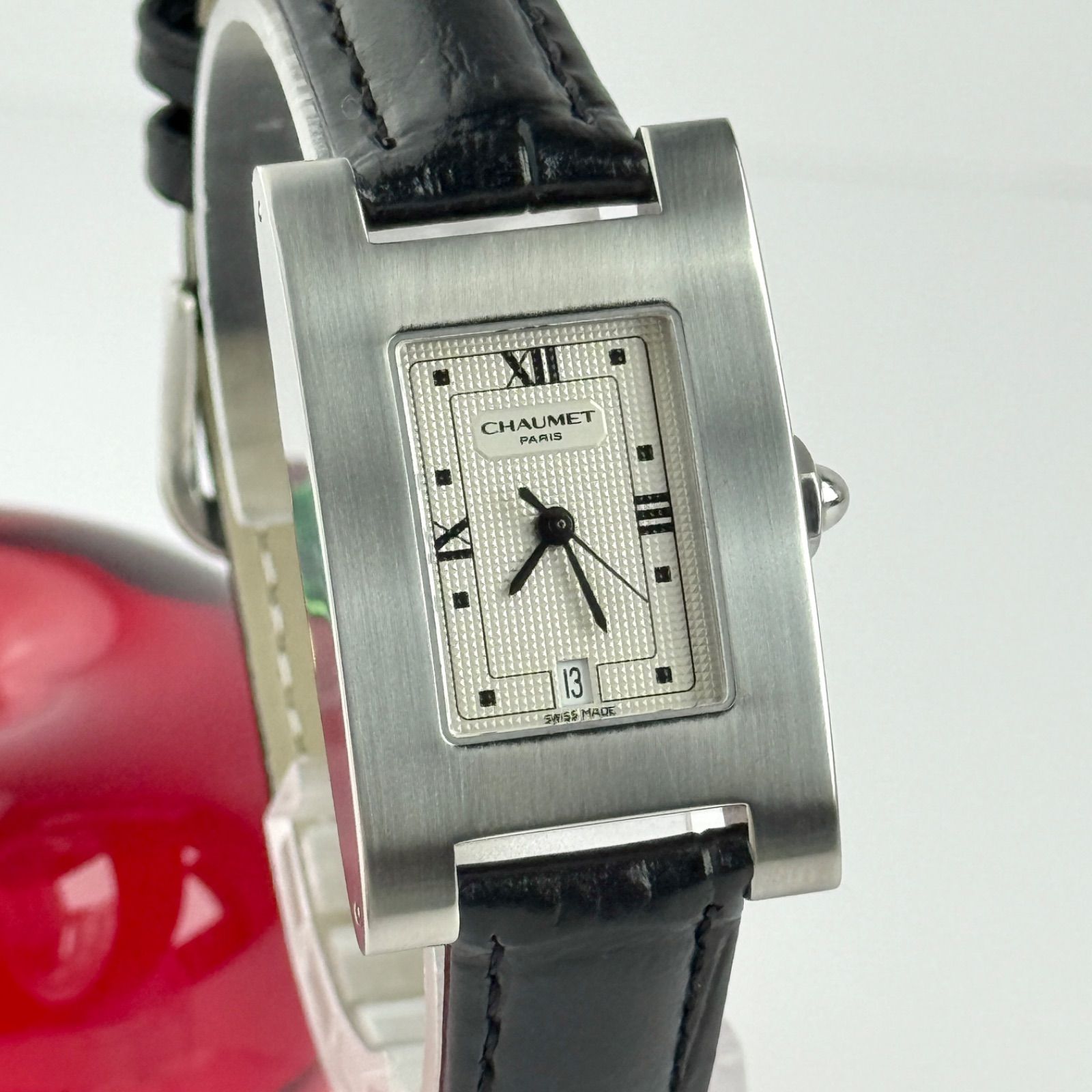 ショーメ スタイルレクタングル 新品ベルト 新品電池 レディース