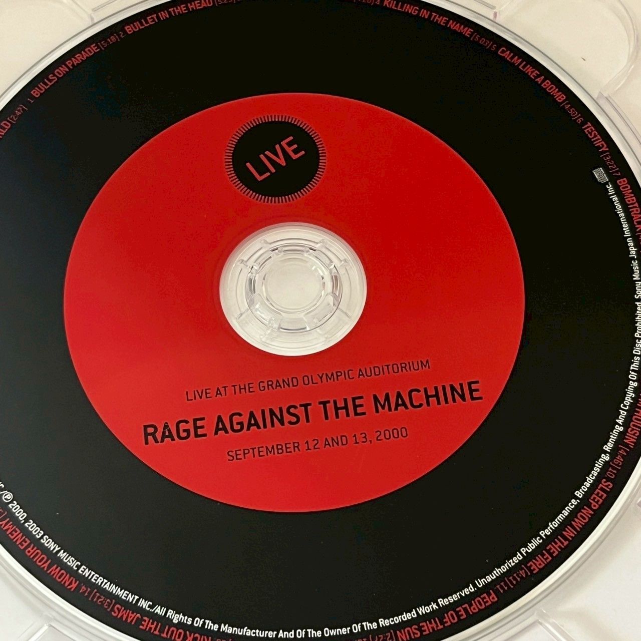 レイジアゲインストザマシーン Rage Against the Machine ライブCD
