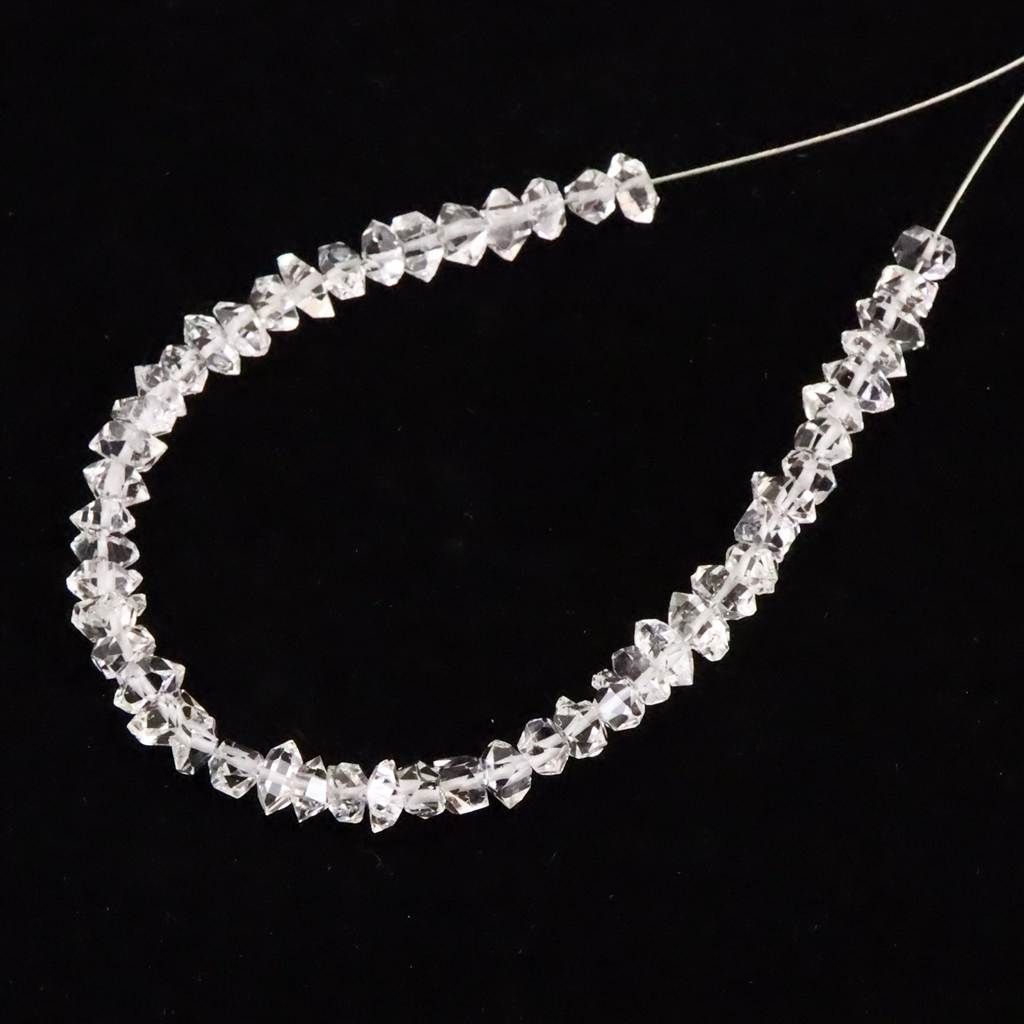 米国NY州産 ハーキマーダイヤモンド 結晶 ビーズ 1連 type.B 榎本通商59050