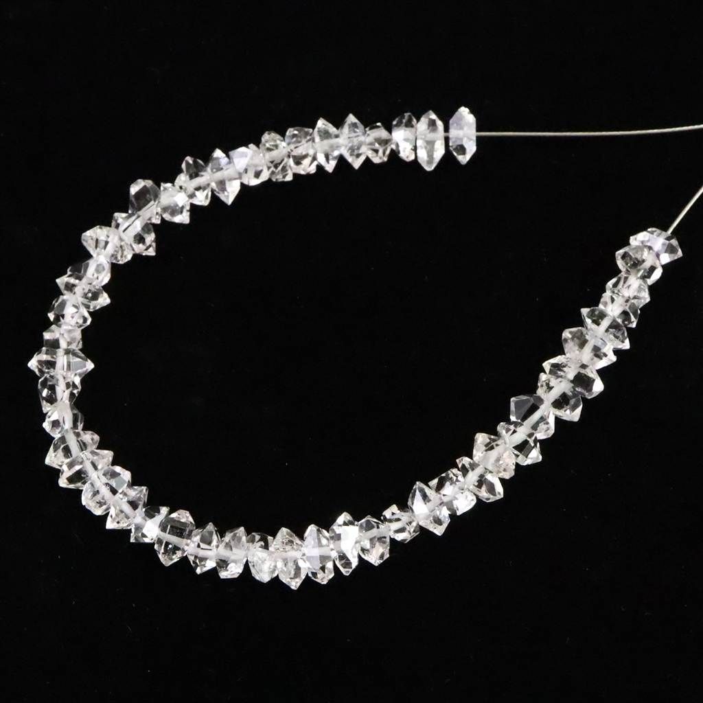 米国NY州産 ハーキマーダイヤモンド 結晶 ビーズ 1連 type.C 榎本通商91535