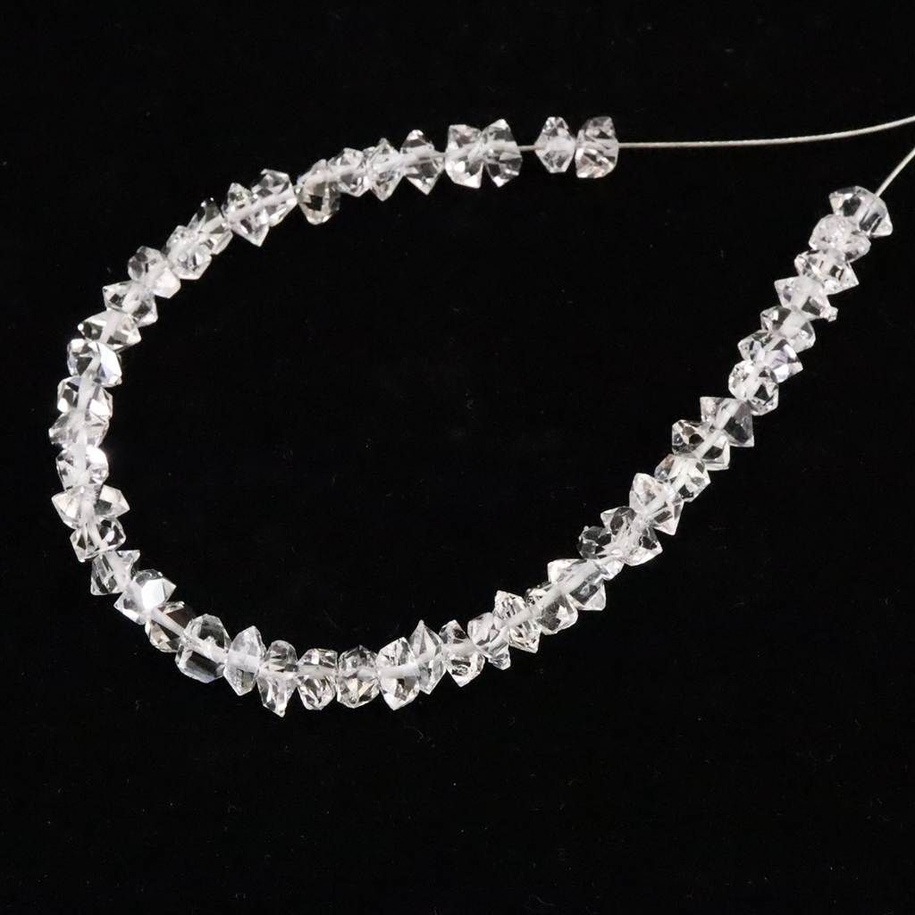 米国NY州産 ハーキマーダイヤモンド 結晶 ビーズ 1連 type.D 榎本通商48011