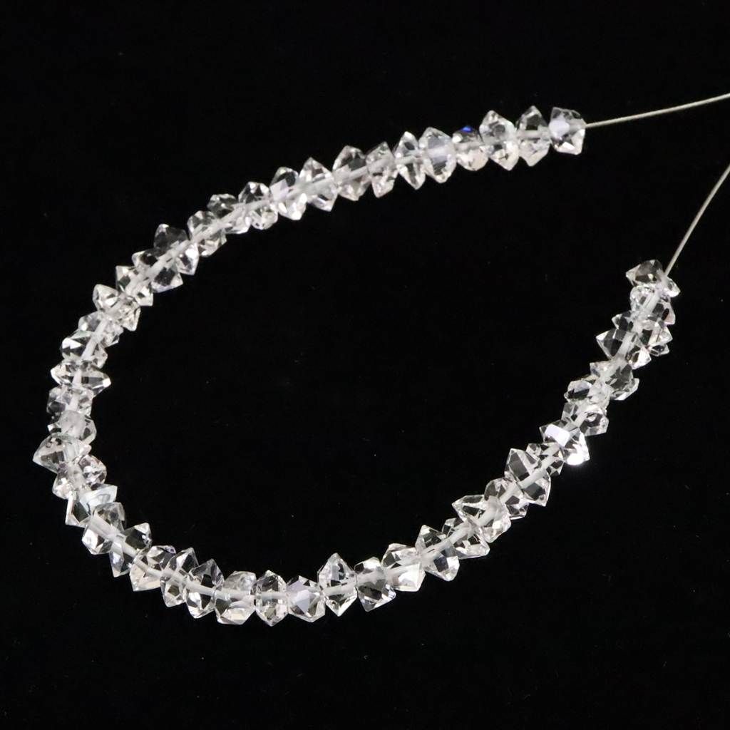 米国NY州産 ハーキマーダイヤモンド 結晶 ビーズ 1連 type.E 榎本通商28857