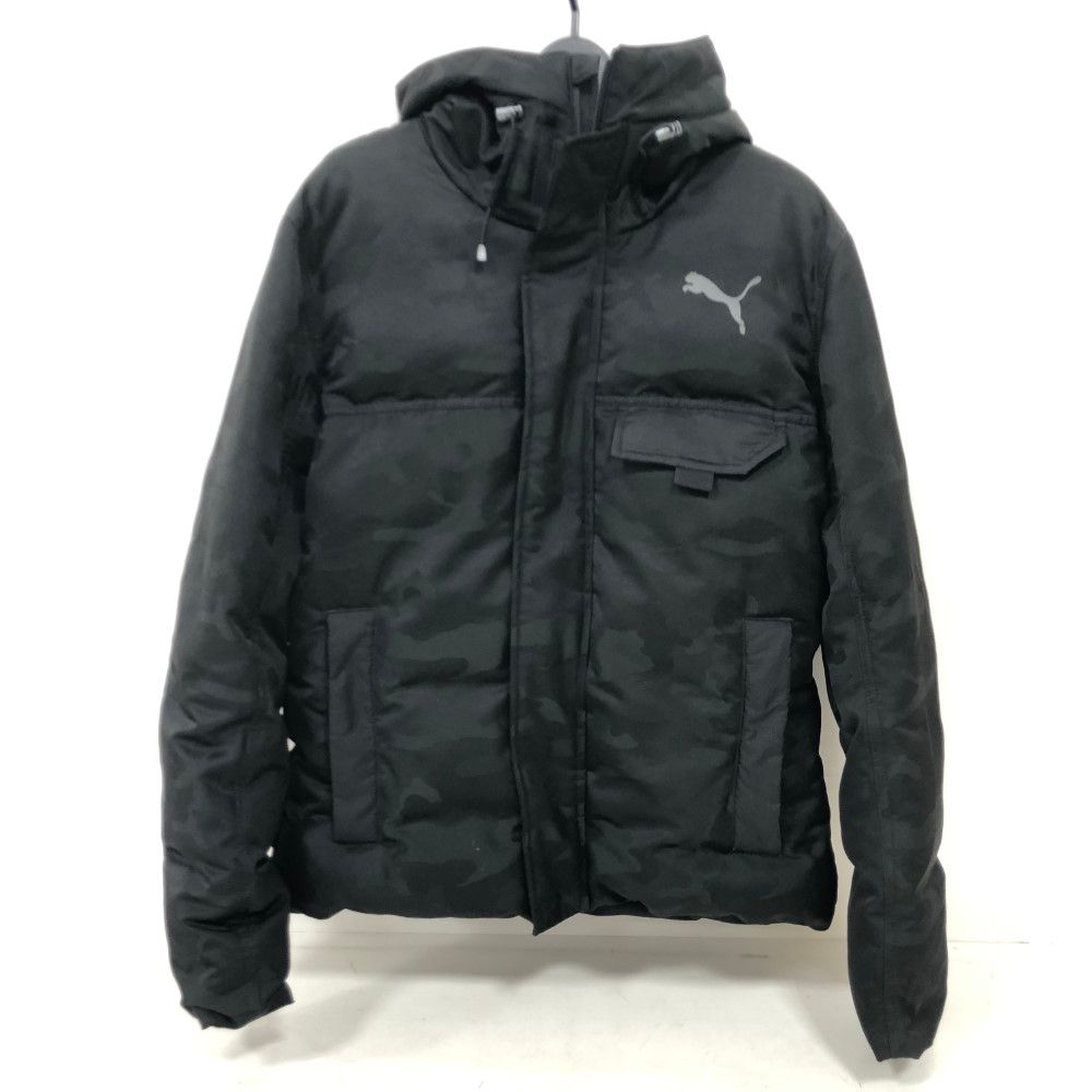 07w7590 プーマ メンズダウンジャケット（CAMO　ダウンジャケット）PUMA ブラック Mサイズ【品】
