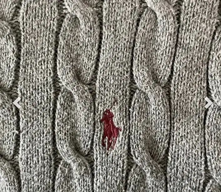 ポロラルフローレン ケーブルニット L 卸売 グレー POLO RALPH LAUREN