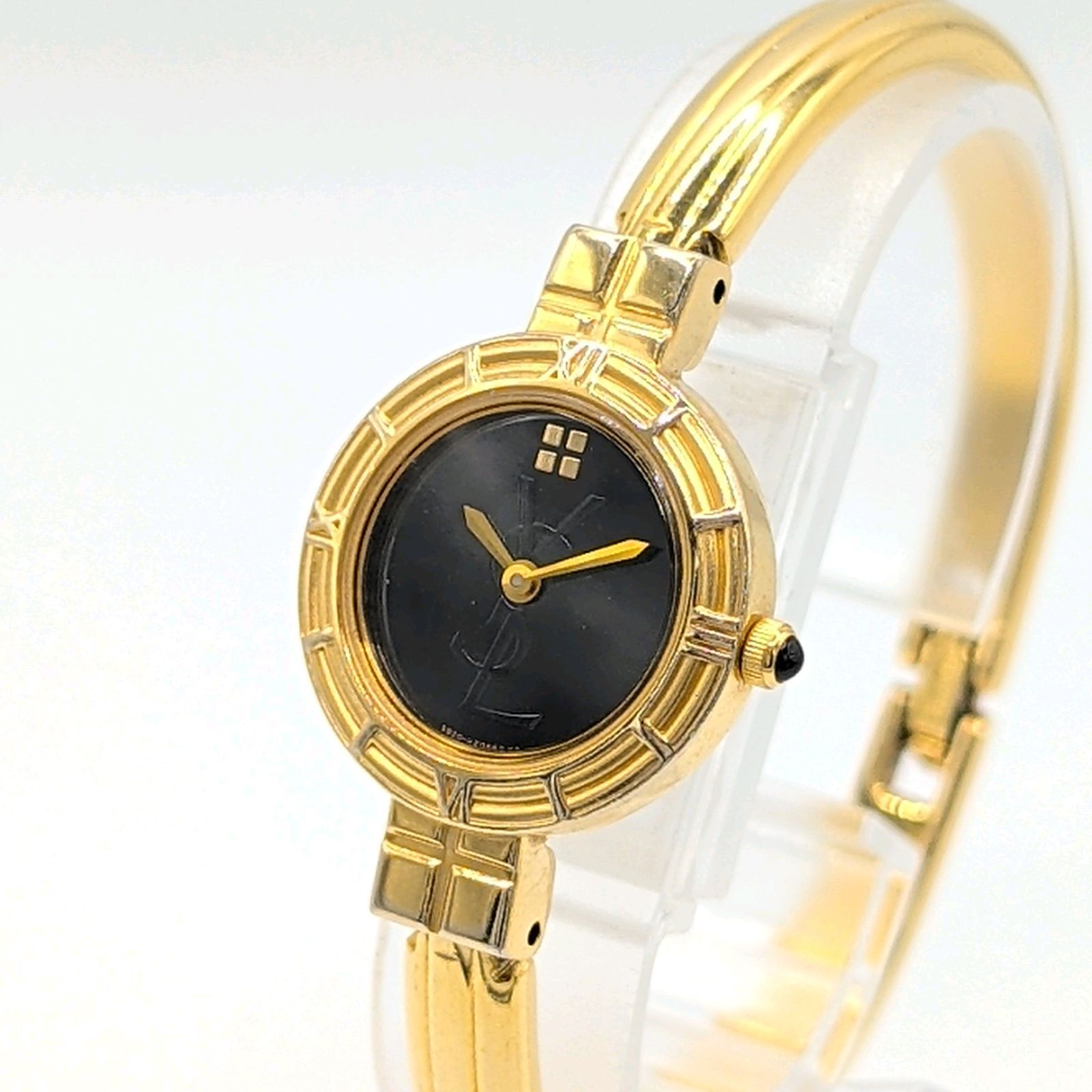 Yves Saint Laurent 5920-H12107 Watch QZ Ladies Gold Black dial