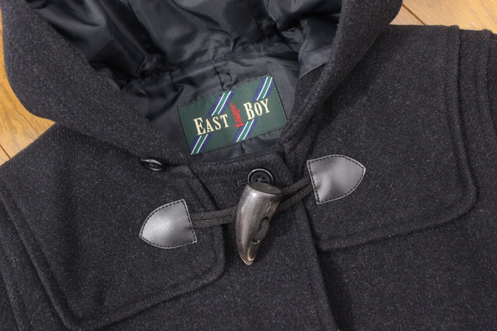 73【極美品】イーストボーイ ダッフルコート 9 ダークグレー M EAST