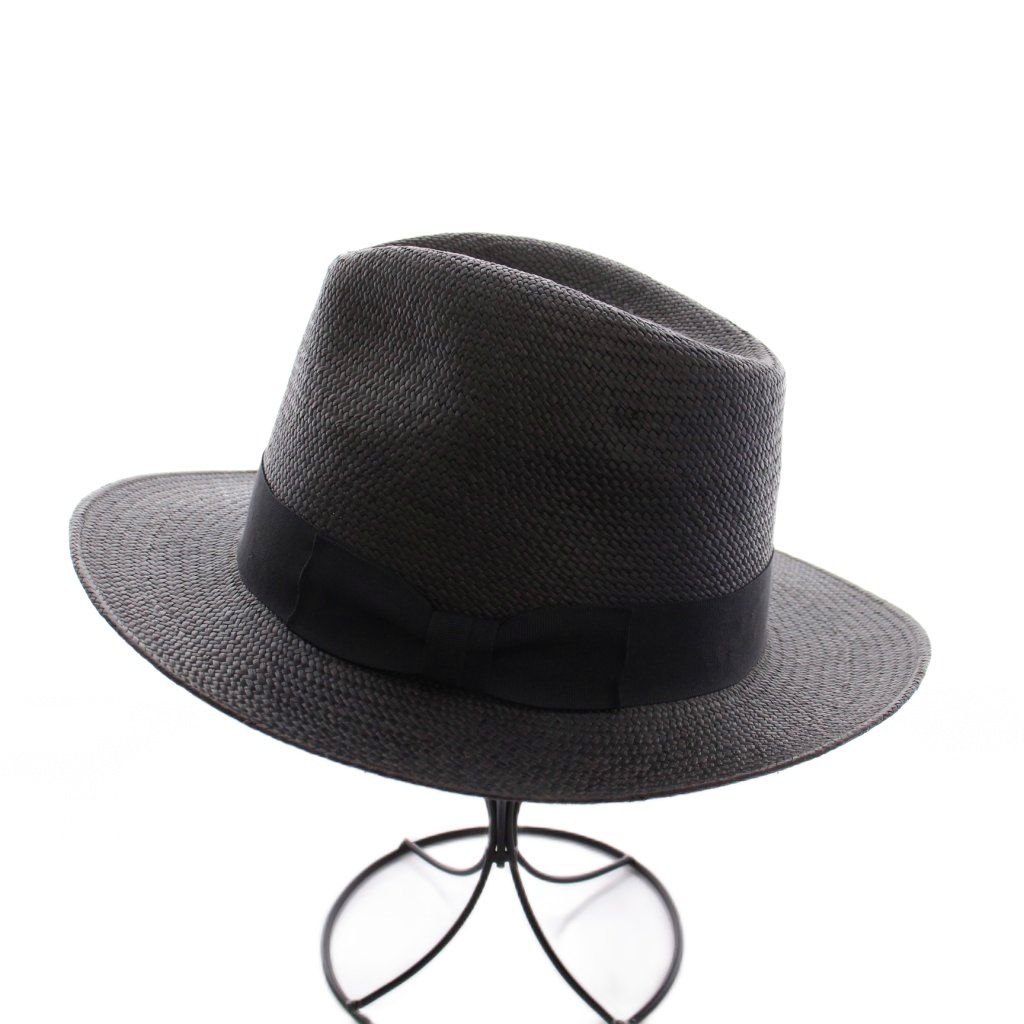 ステットソン STETSON 帽子 パナマハット ストローハット 麦わら帽子 つば広 61 cm 黒 ブラック SE 601-21 S 00 YM