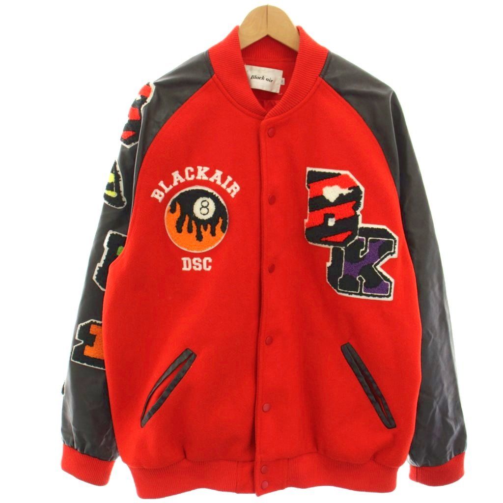 Nike AIR スタジャン 赤/黒 ブラックエアー Black air ブルゾン スタジャン フェイクレザー切替