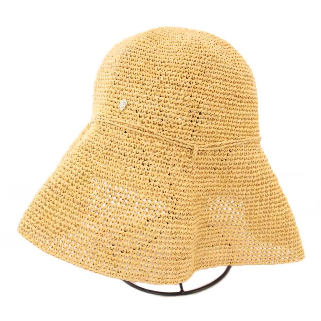 【中古】ヘレンカミンスキー HELEN KAMINSKI 麦わら帽子 ストローハット 編み込み ワンカラー ベージュ /BB ヘレンカミンスキー HELEN KAMINSKI 麦わら帽子 ストローハット